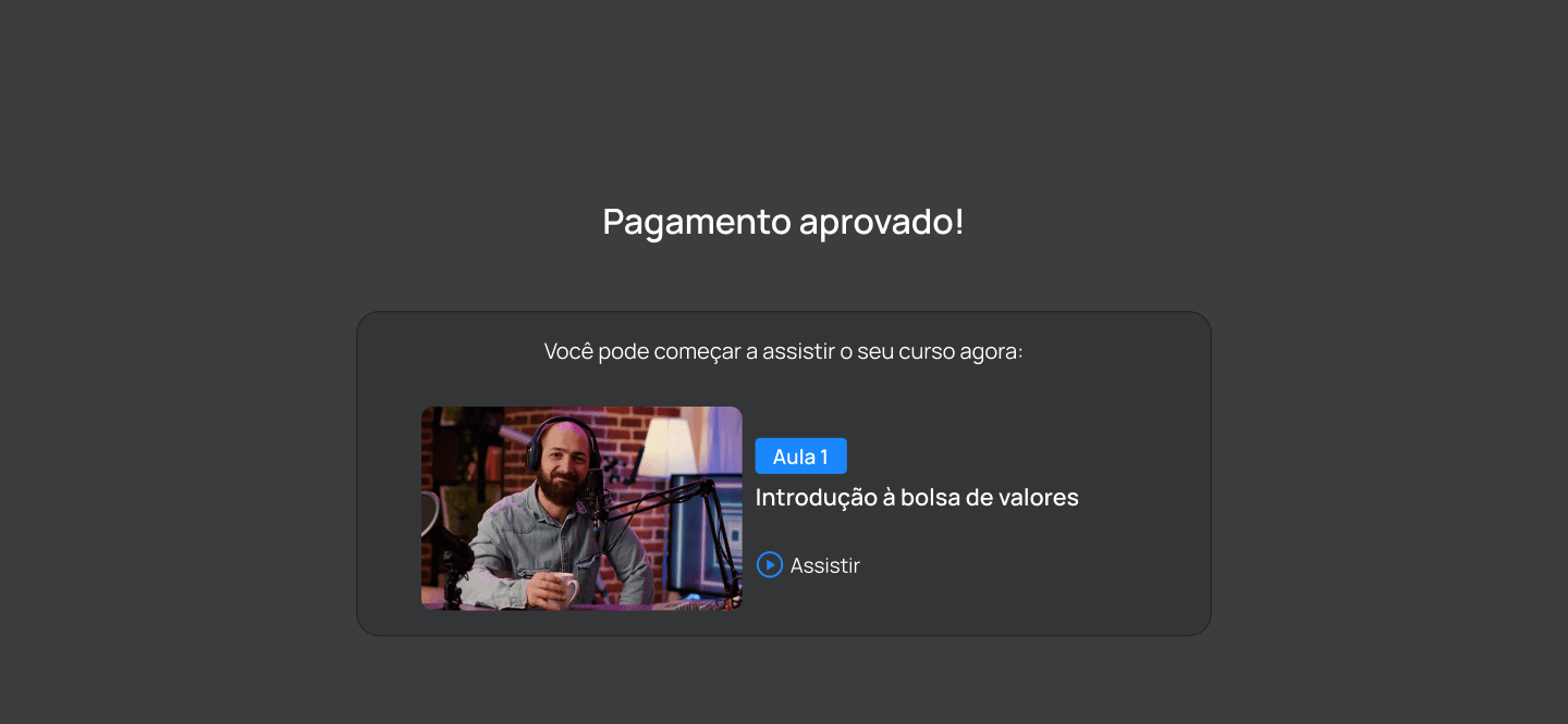 Confirmação de pagamento aprovado