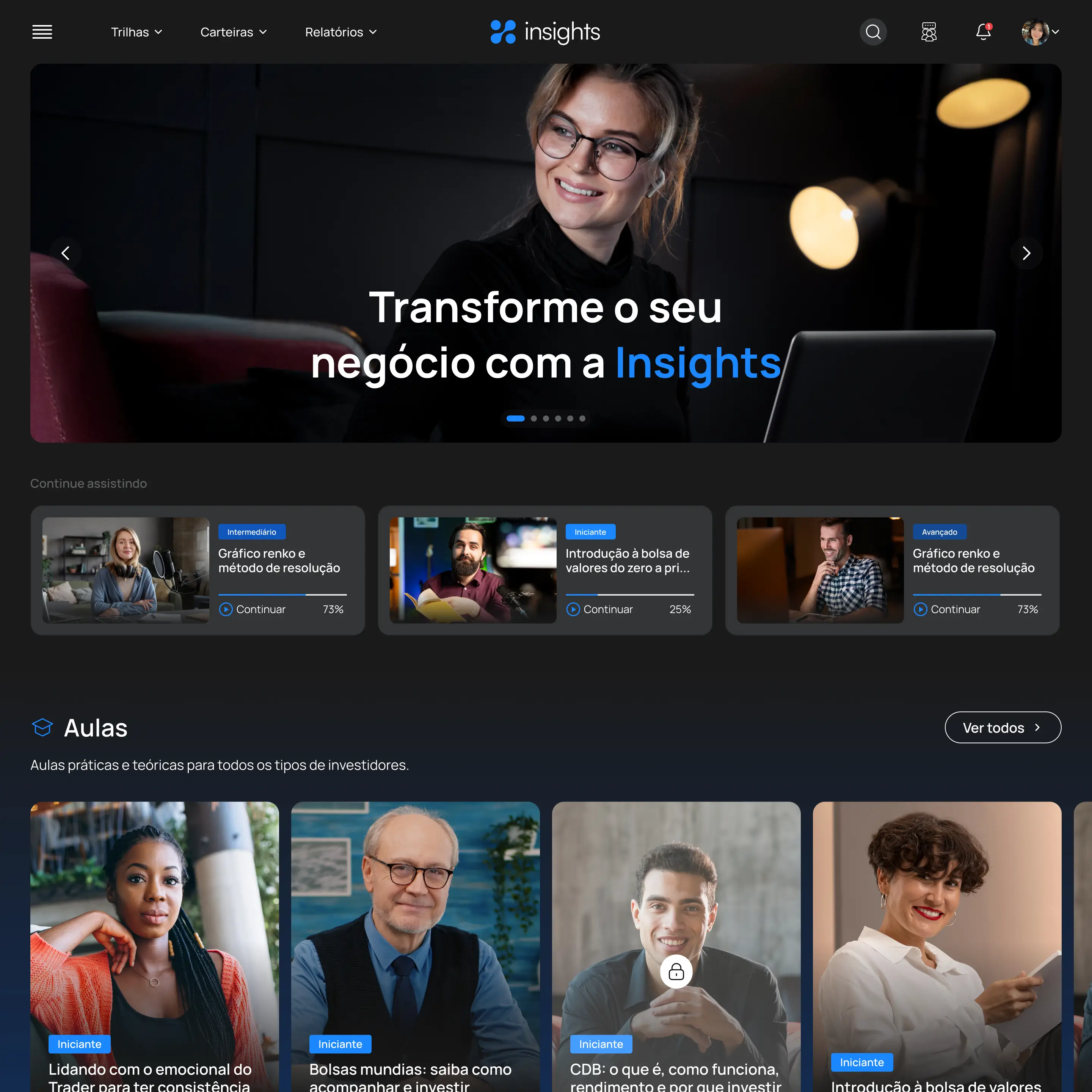 Plataforma Insights como origem da jornada