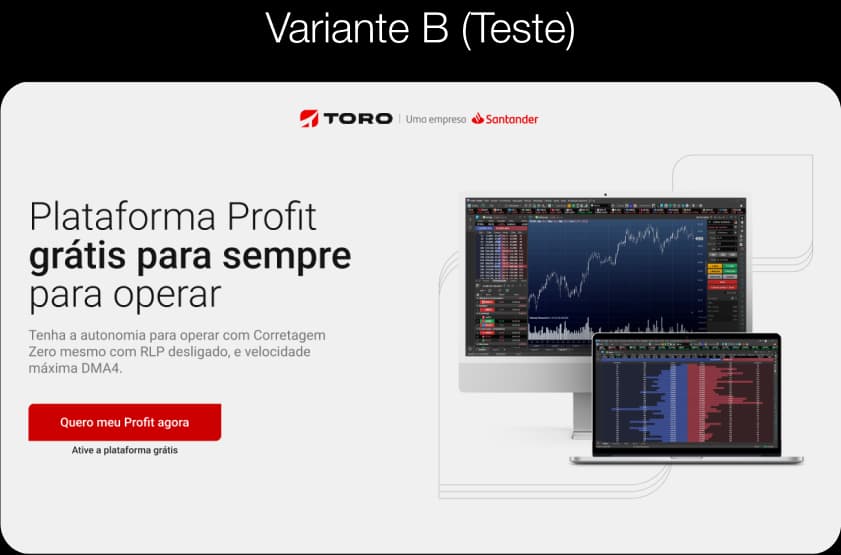 Novo CTA Quero meu Profit agora