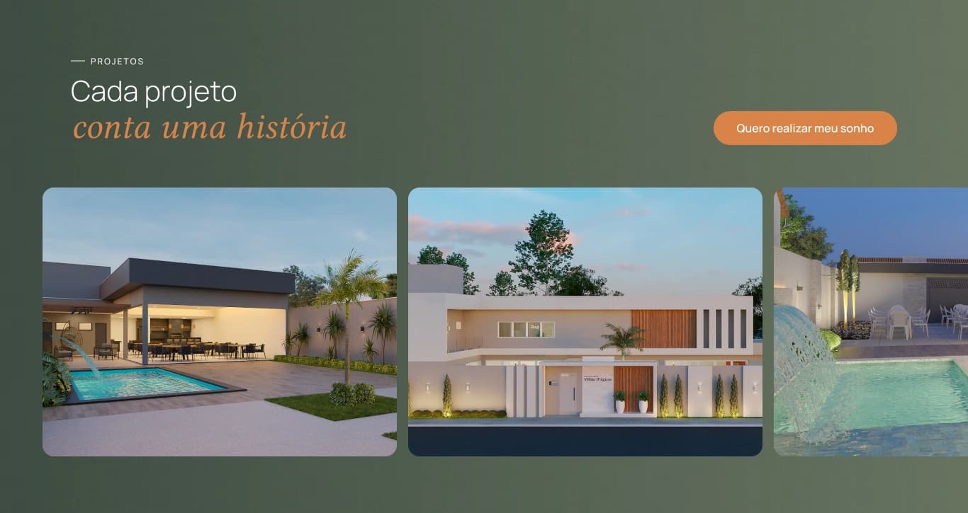 Galeria de projetos do site Dalmazo Arquitetura
