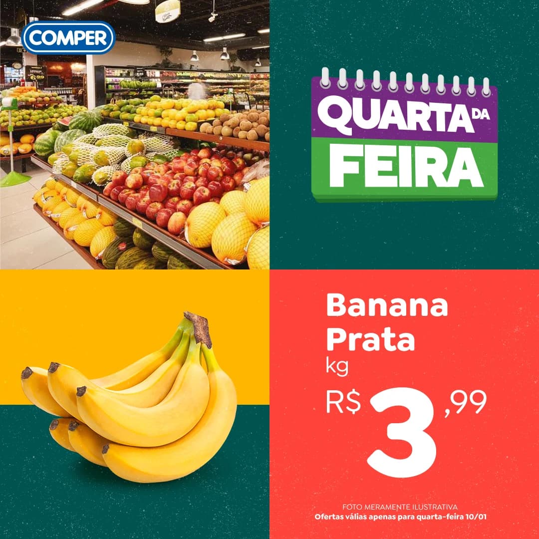 Card Quarta da Feira com oferta de Banana Prata da campanha É da nossa raiz