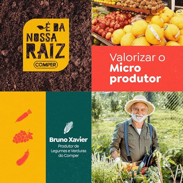Card Valorizar o Micro produtor com o produtor parceiro Bruno Xavier da campanha É da nossa raiz