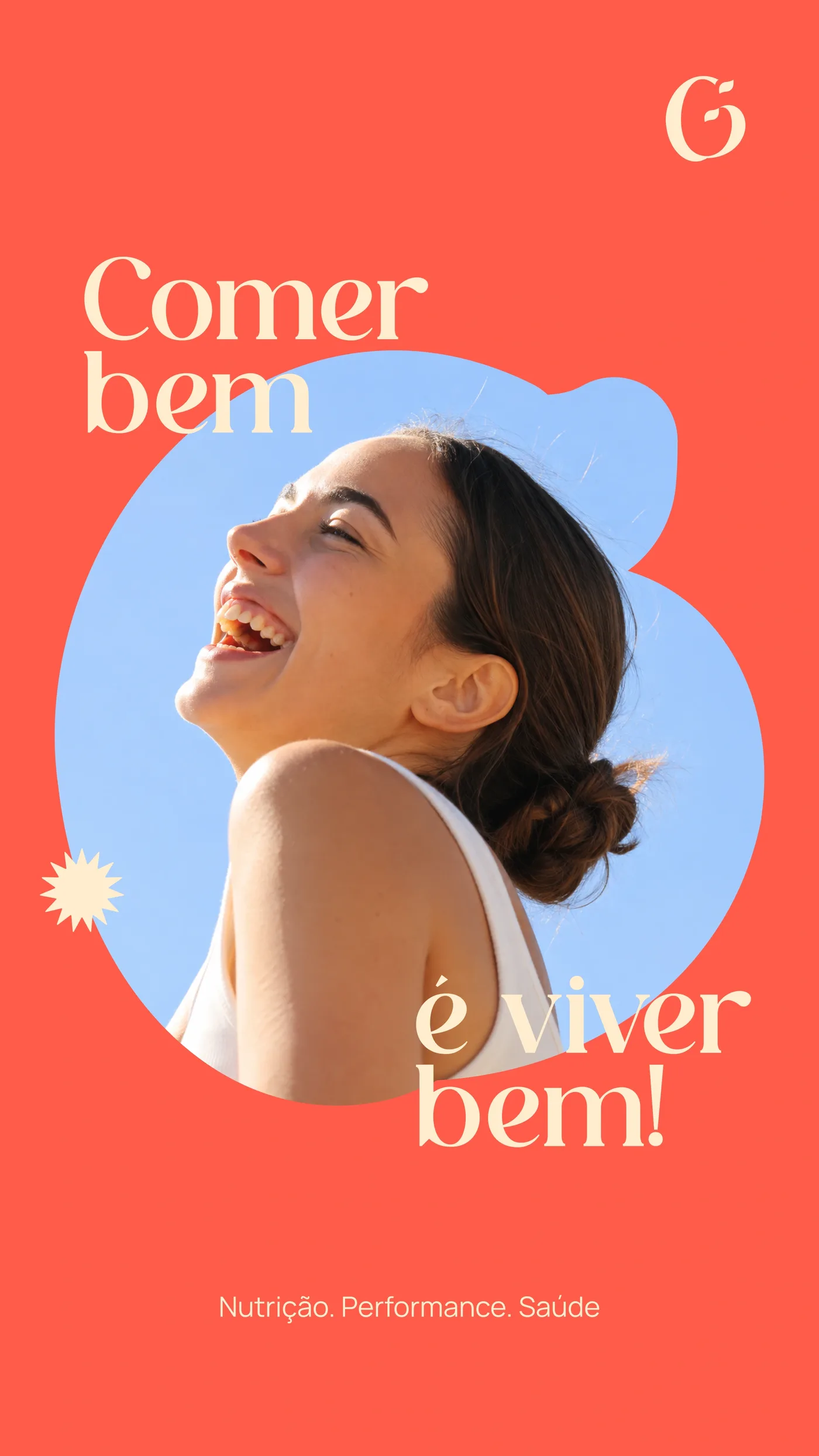 Slide de encerramento da marca Giovana Messias com a frase Comer bem é viver bem