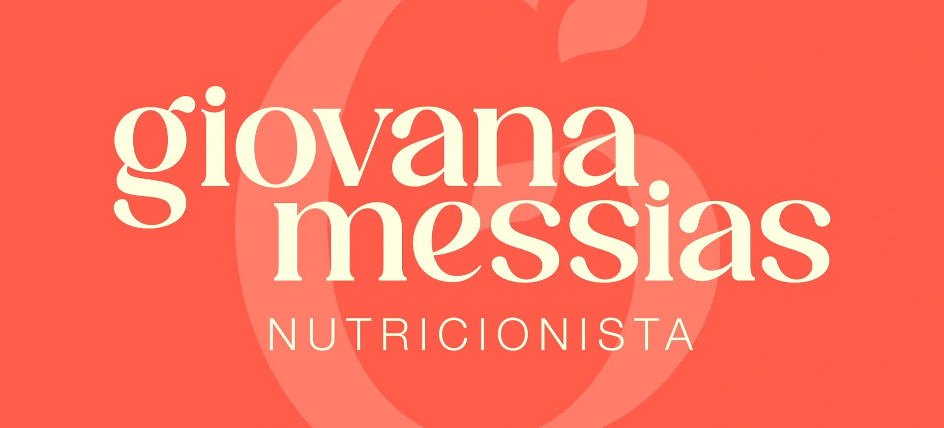 Logotipo Giovana Messias Nutricionista sobre fundo coral