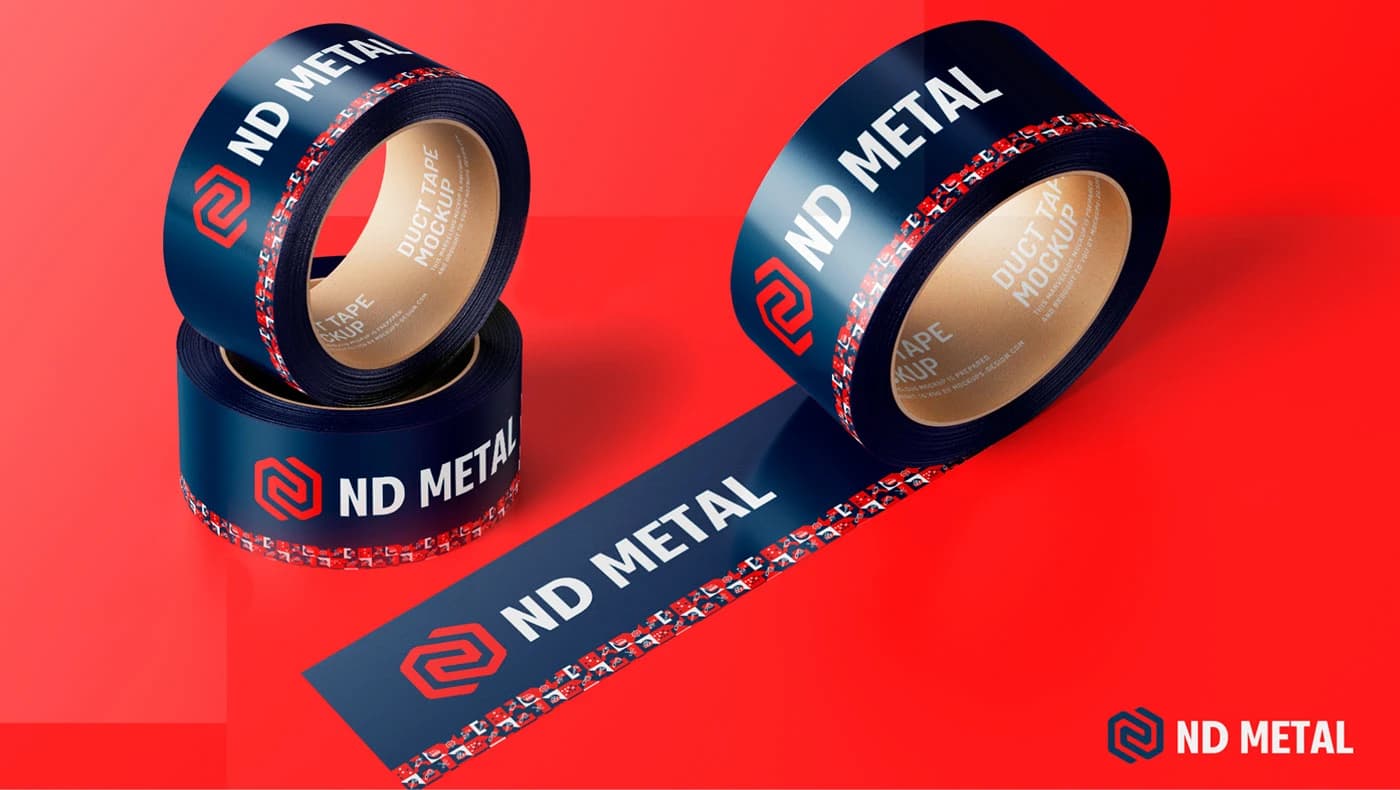 Aplicação da marca ND Metal em fita de sinalização