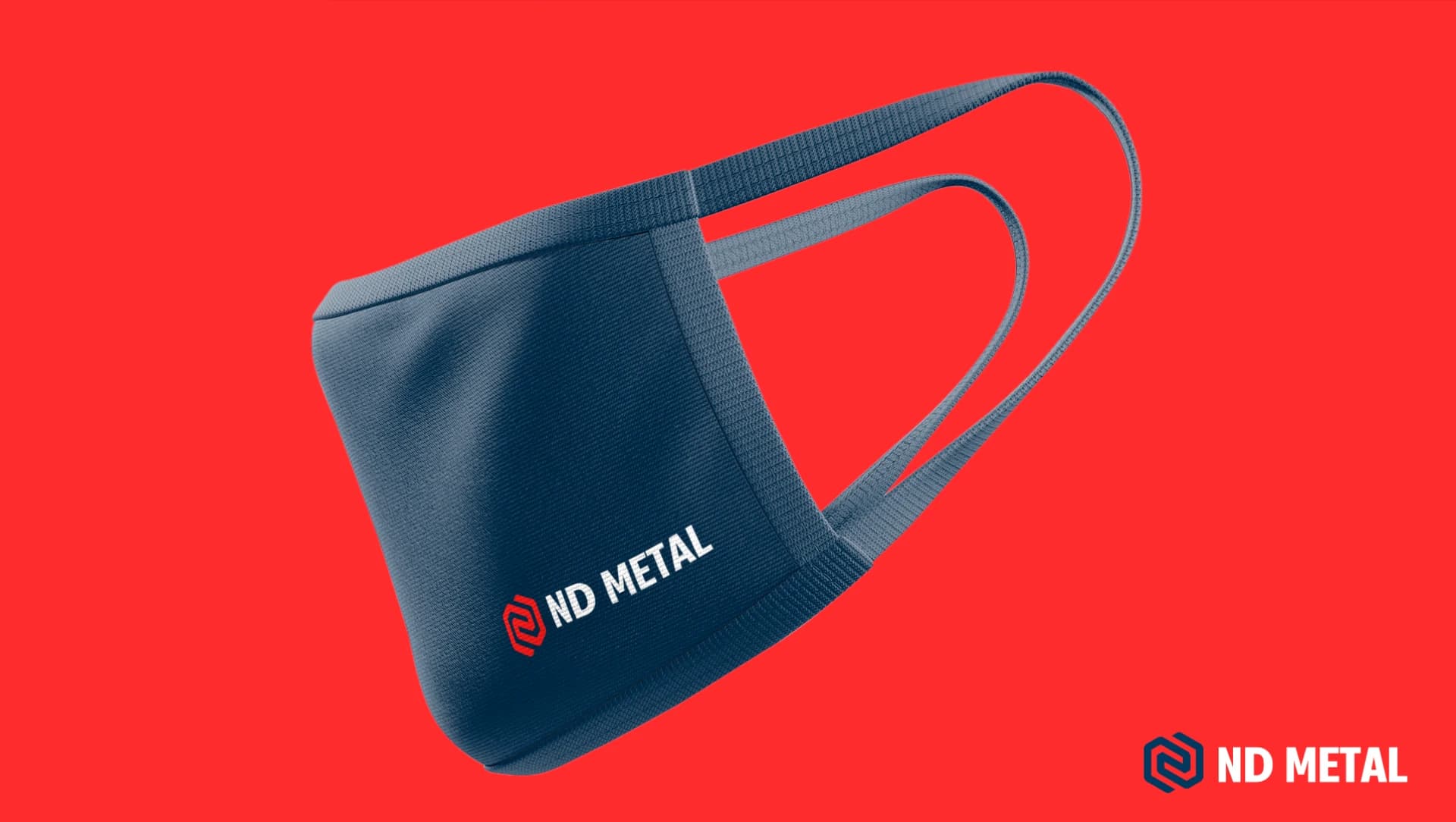 Aplicação da marca ND Metal em máscara de proteção