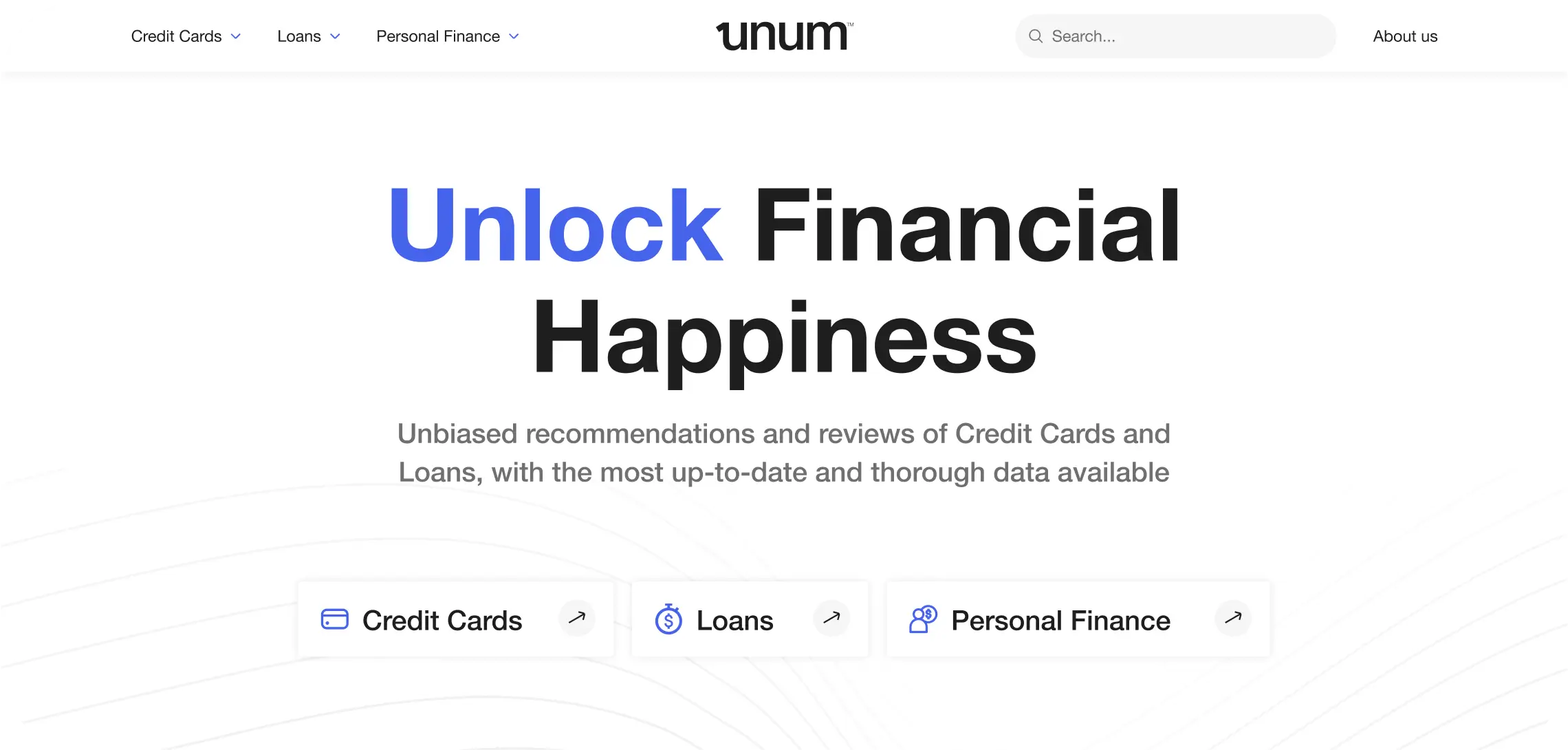 Página inicial do site Unum